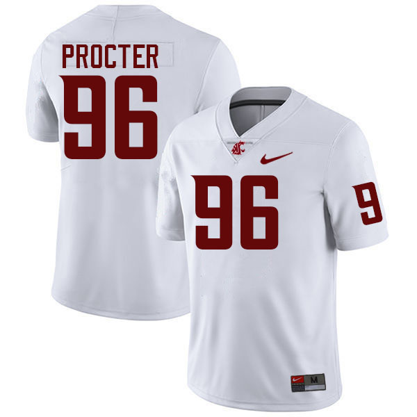 Men #96 Jack Procter Washington State Cougars College Football Jerseys Stitched-White